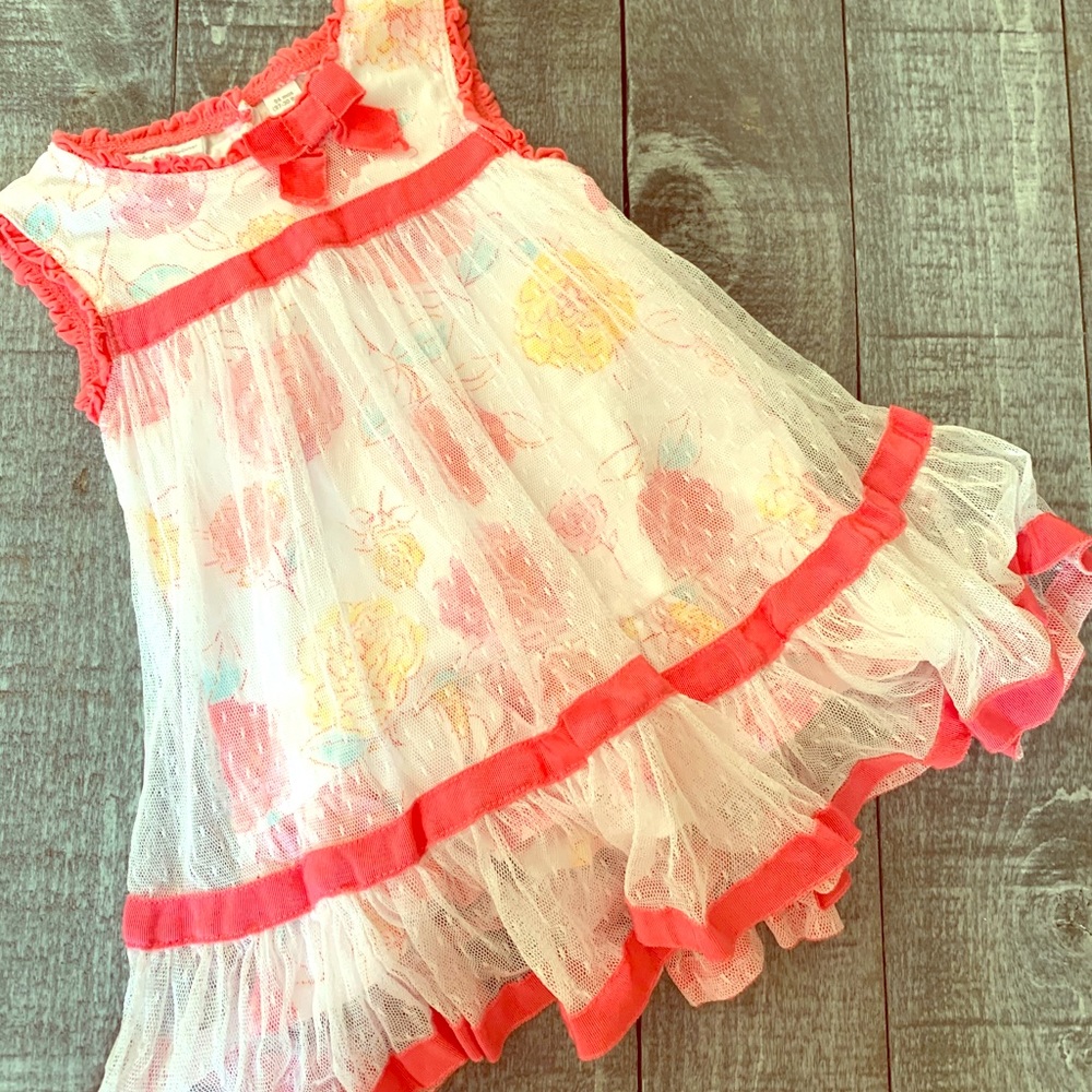 First Impressions Netting Overlay Flower Dress